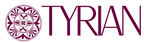 Logo of Tyrian with a decorative circular design on a white background